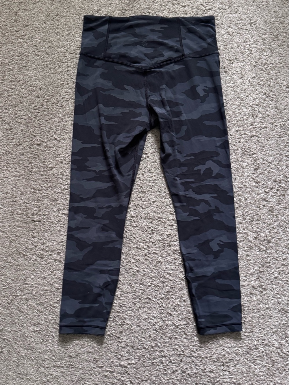 Athleta Black and Gray Camouflage Elation 7/8 Tight